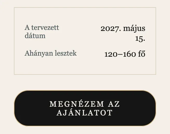 Nagyítás az új levélből: a tervezett dátum és a létszám, alatta a „Megnézem az ajánlatot” gomb.